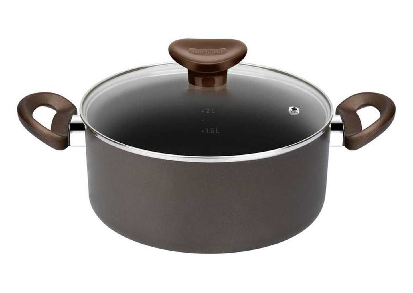 Jogo de Panelas Rochedo Antiaderente de Alumínio Chocolate 5 Peças Expert