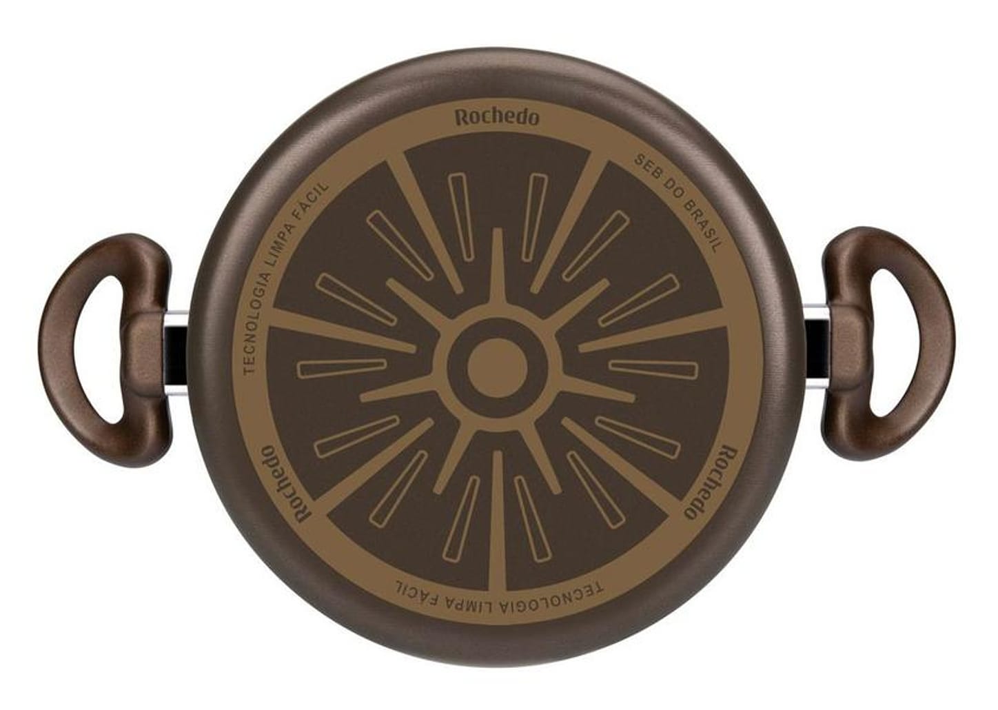 Jogo de Panelas Rochedo Antiaderente de Alumínio Chocolate 5 Peças Expert