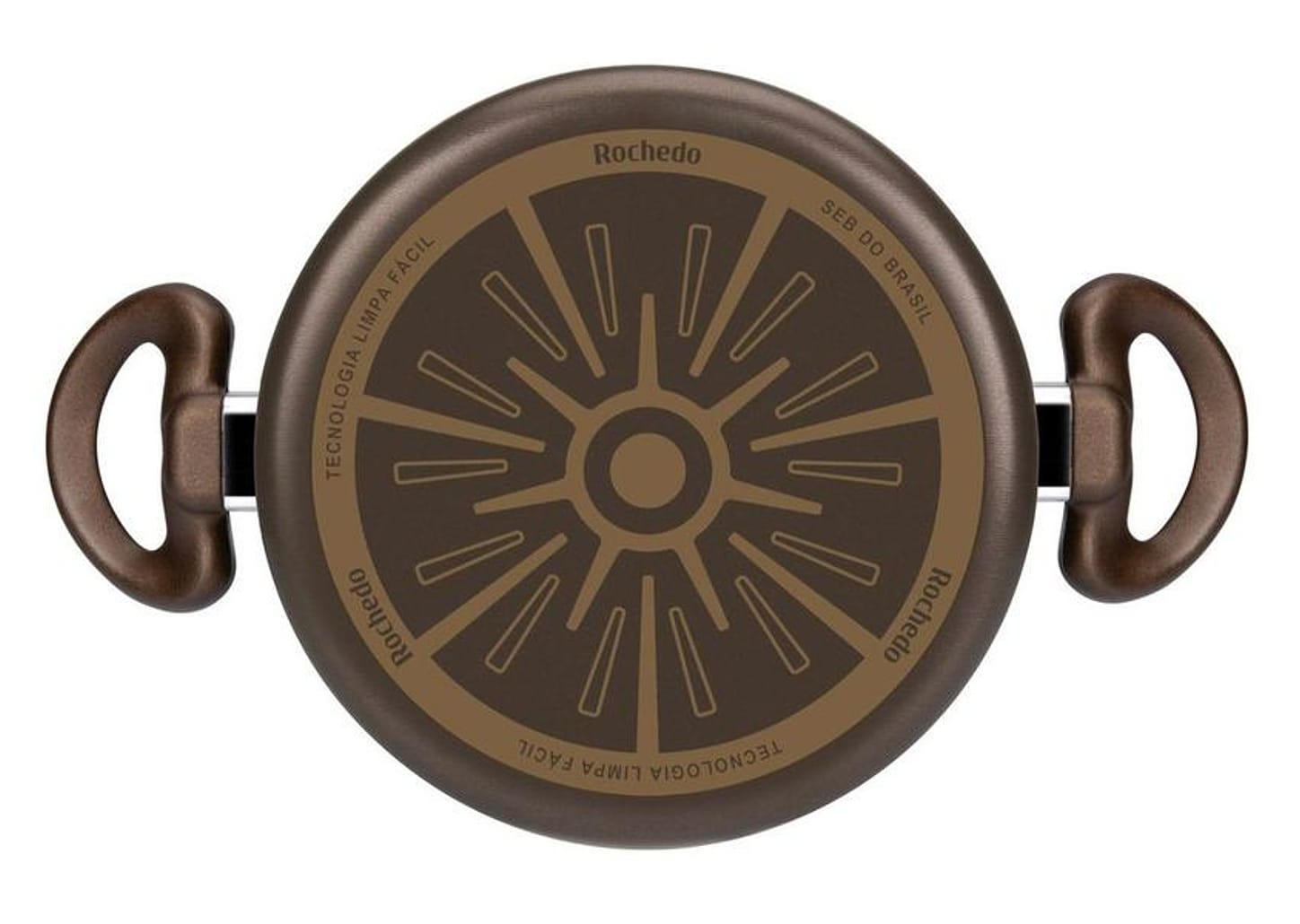 Jogo de Panelas Rochedo Antiaderente de Alumínio Chocolate 5 Peças Expert