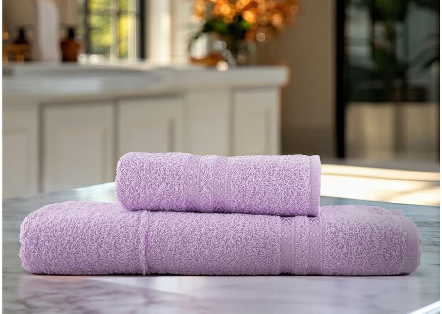 Jogo de Toalhas de Banho e Rosto Dohler 100% Algodão Paris Lilás 2 Peças