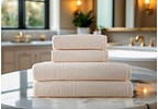 Jogo de Toalhas de Banho e Rosto Dohler 100% Algodão Florença Creme 4 Peças