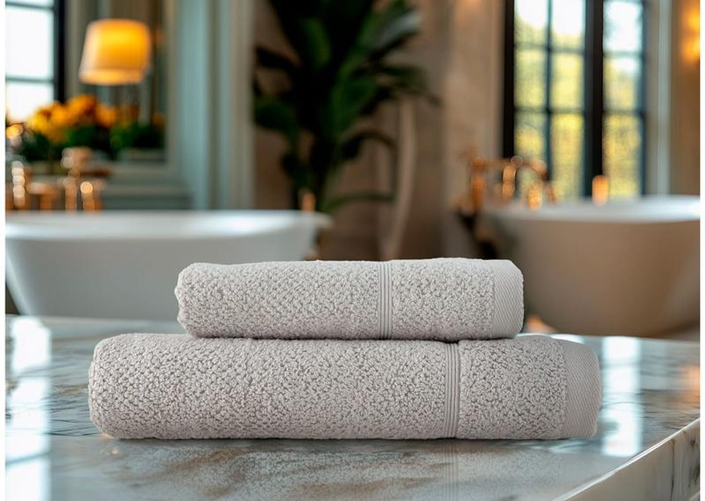 Jogo de Toalhas de Banho Dohler 100% Algodão Kairo Cinza 2 Peças