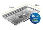 Pia de Cozinha Inox GNX 105x14x53cm PIA10001
