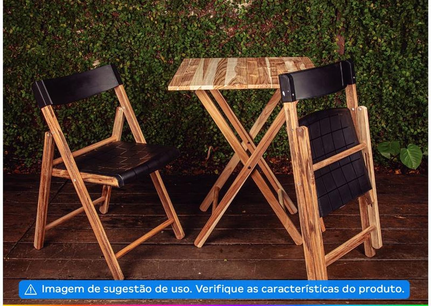 Cadeira de Madeira Mista e Polipropileno Pé Palito Dobrável Potenza Itaúba