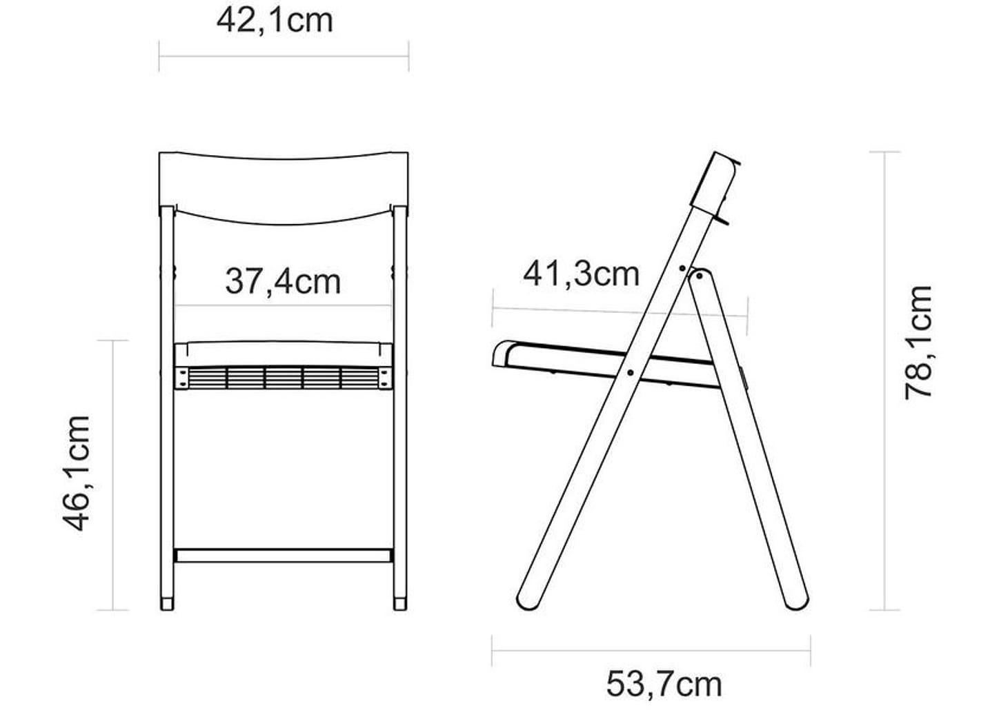 Cadeira de Madeira Mista e Polipropileno Pé Palito Dobrável Potenza Itaúba