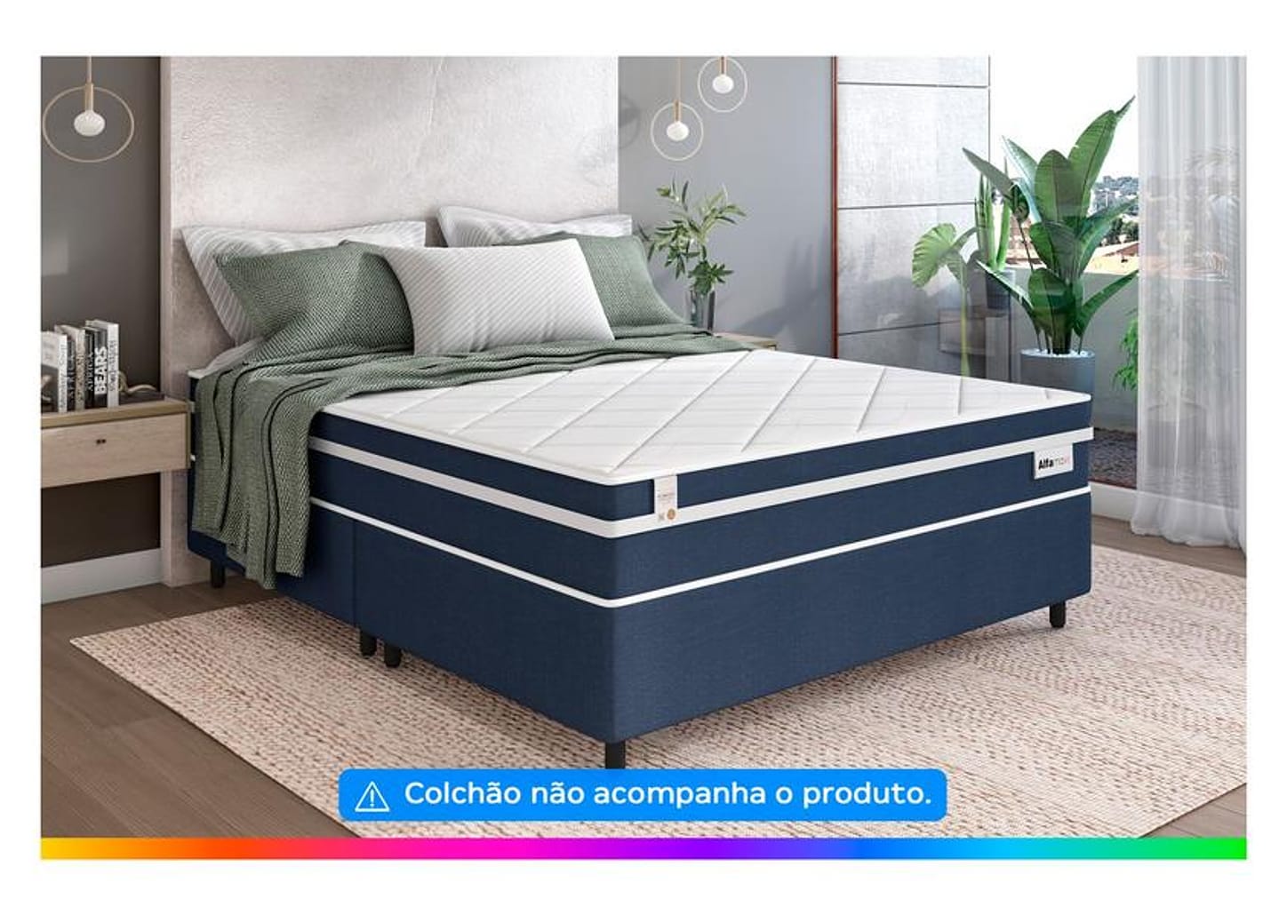 Base Cama Box Queen Plumatex Colchões 37x158x198cm Alfa Maxx