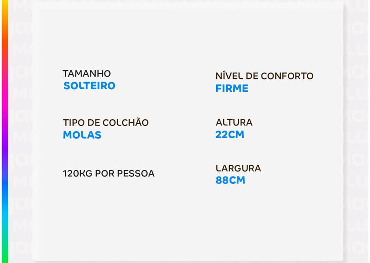 Colchão Solteiro Plumatex Colchões de Molas Ensacadas 22x88x188cm Alfa Maxx