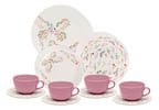 Aparelho de Jantar Chá 20 Peças Oxford Redondo Cerâmica Jardim Secreto