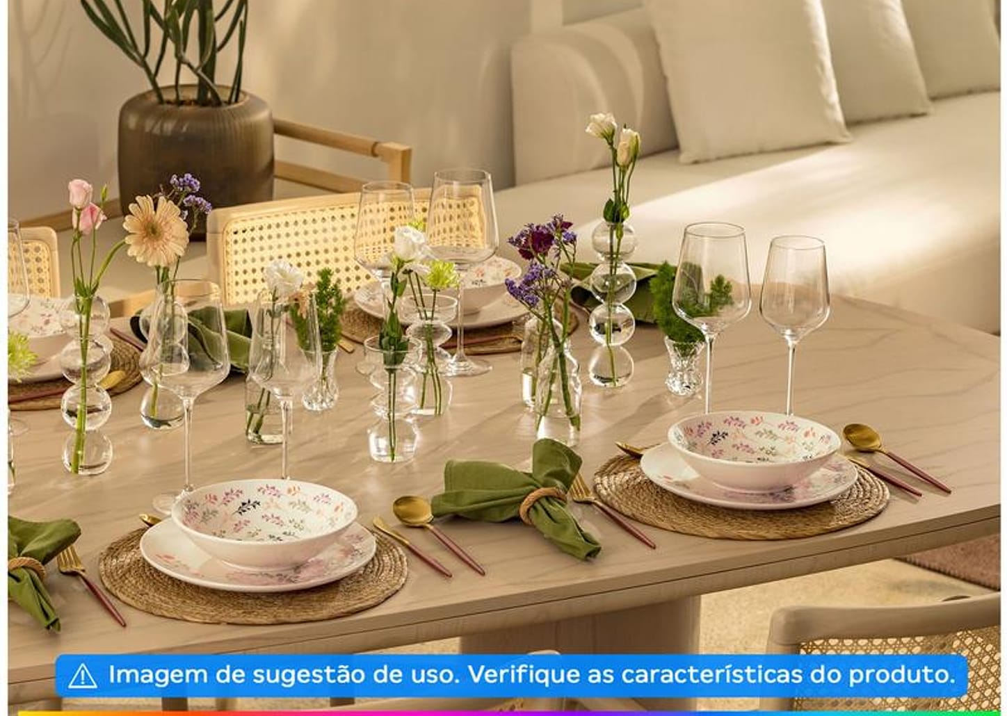 Aparelho de Jantar Chá 20 Peças Oxford Redondo Cerâmica Jardim Secreto