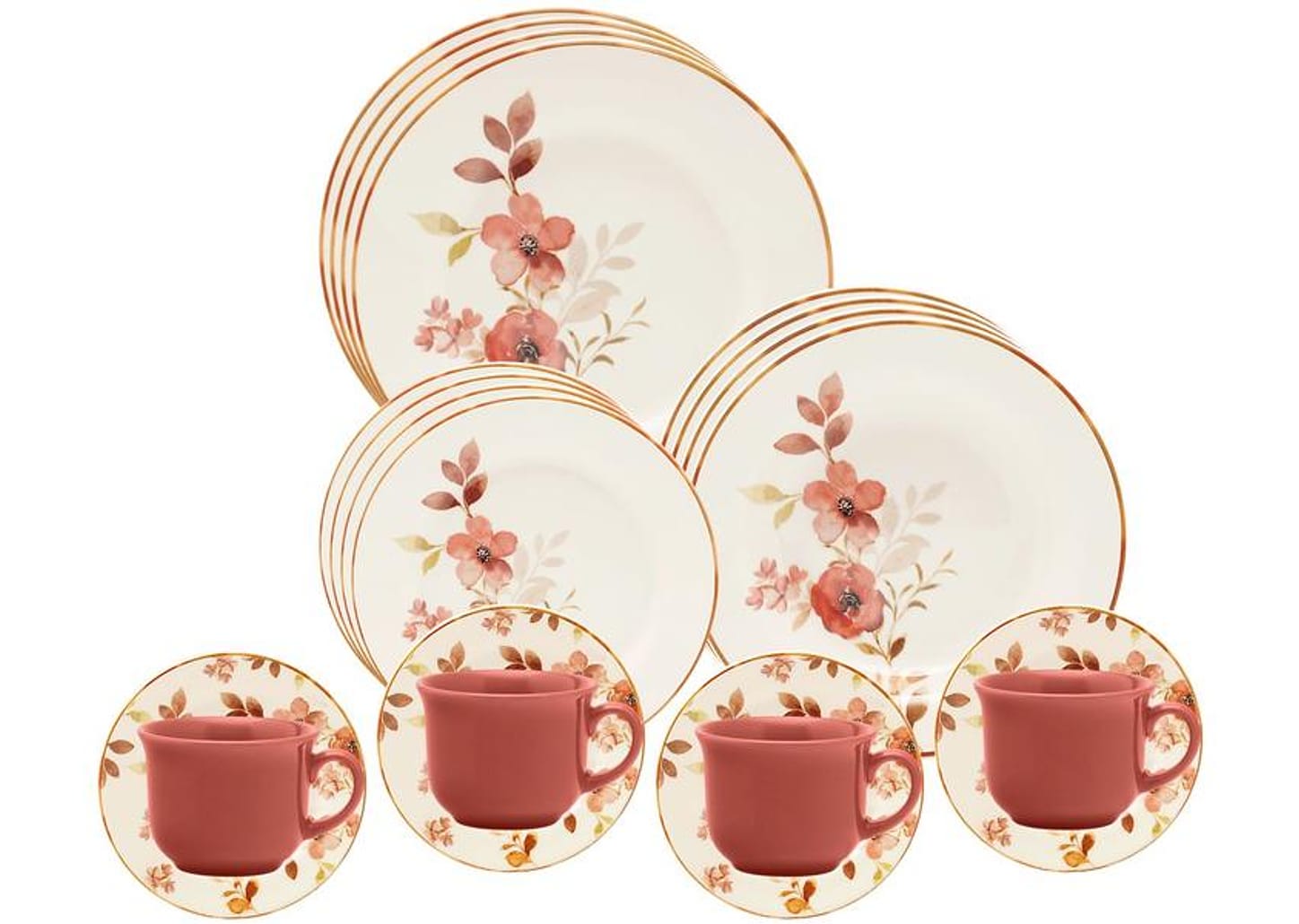 Aparelho de Jantar Chá 20 Peças Oxford Redondo Cerâmica Biona