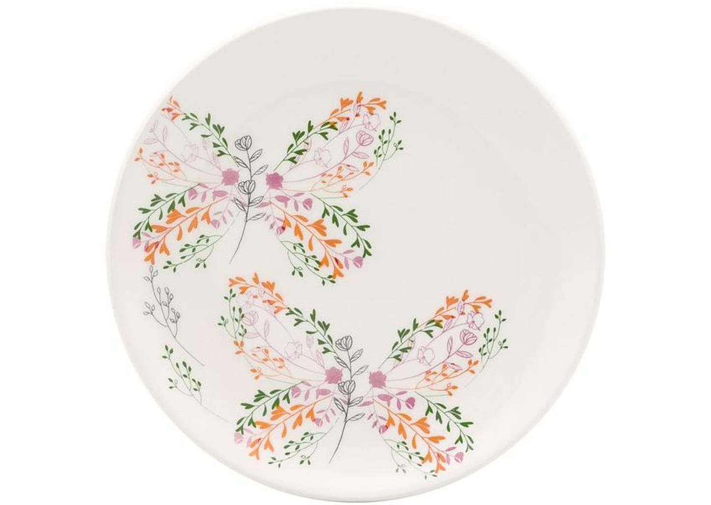 Aparelho de Jantar Chá 20 Peças Oxford Redondo Cerâmica Jardim Secreto