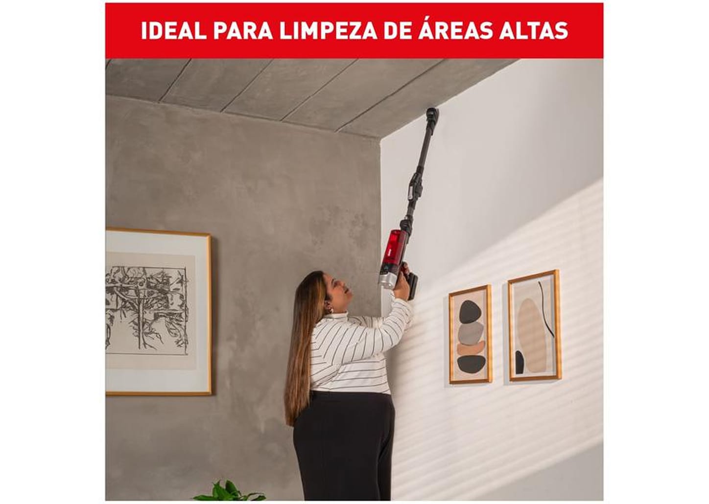 Aspirador de Pó Vertical e Portátil Arno sem Fio a Bateria 250W X-Force Flex 9.60 RH20 Vermelho