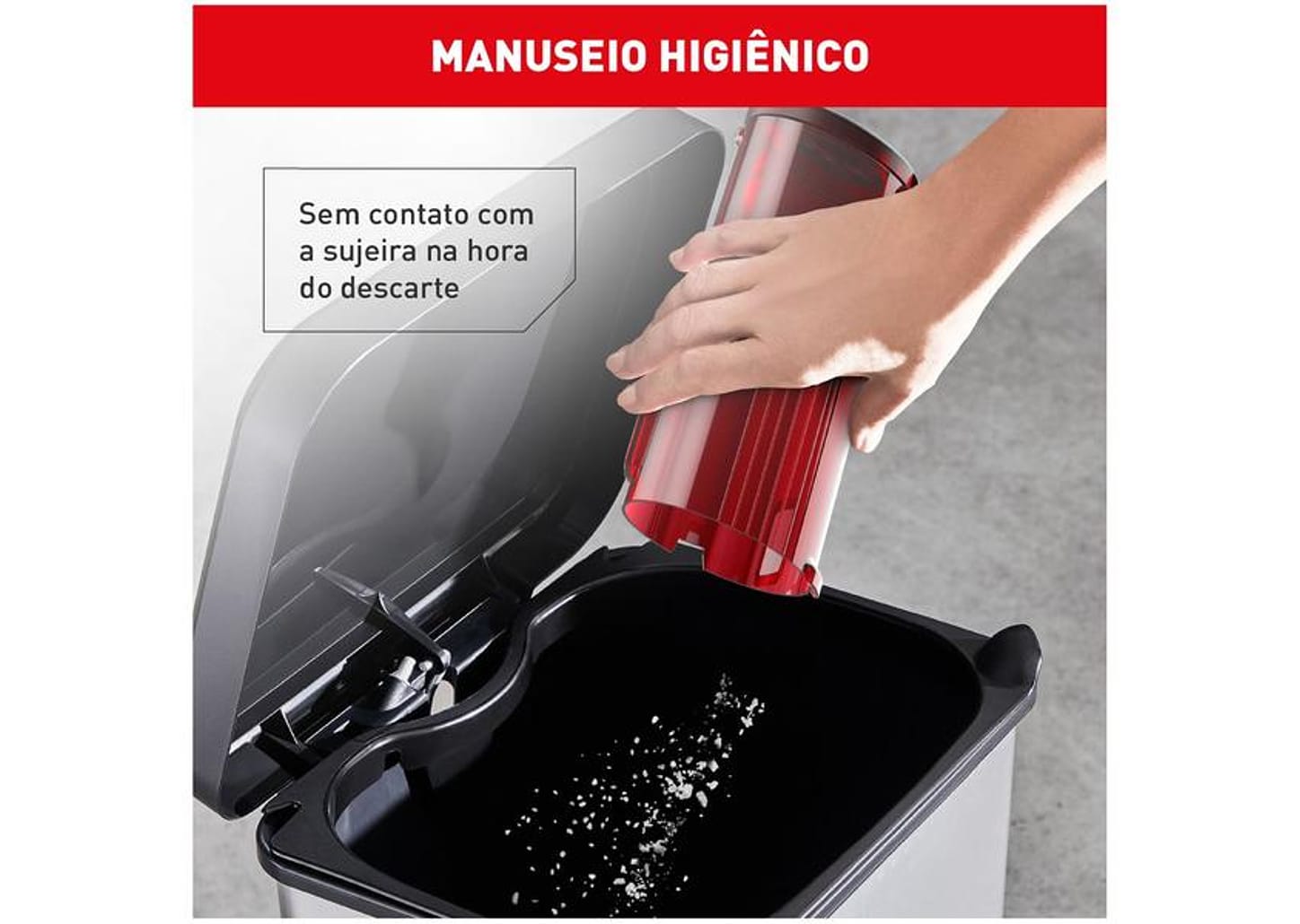 Aspirador de Pó Vertical e Portátil Arno sem Fio a Bateria 250W X-Force Flex 9.60 RH20 Vermelho