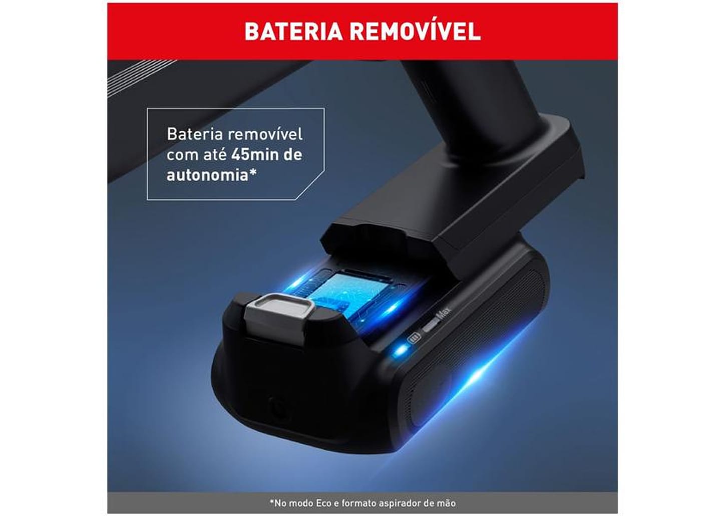 Aspirador de Pó Vertical e Portátil Arno sem Fio a Bateria 250W X-Force Flex 9.60 RH20 Vermelho