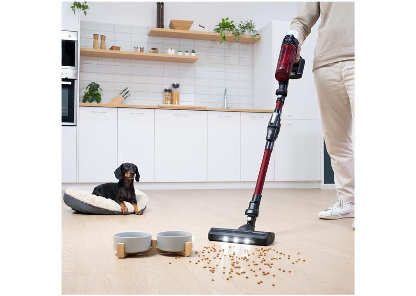 Aspirador de Pó Vertical e Portátil Arno sem Fio a Bateria 250W X-Force Flex 9.60 RH20 Vermelho