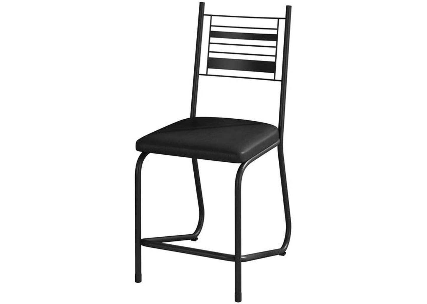 Mesa de Jantar 6 Cadeiras Retangular Preto Fosco Tampo de Vidro Artefamol Valência