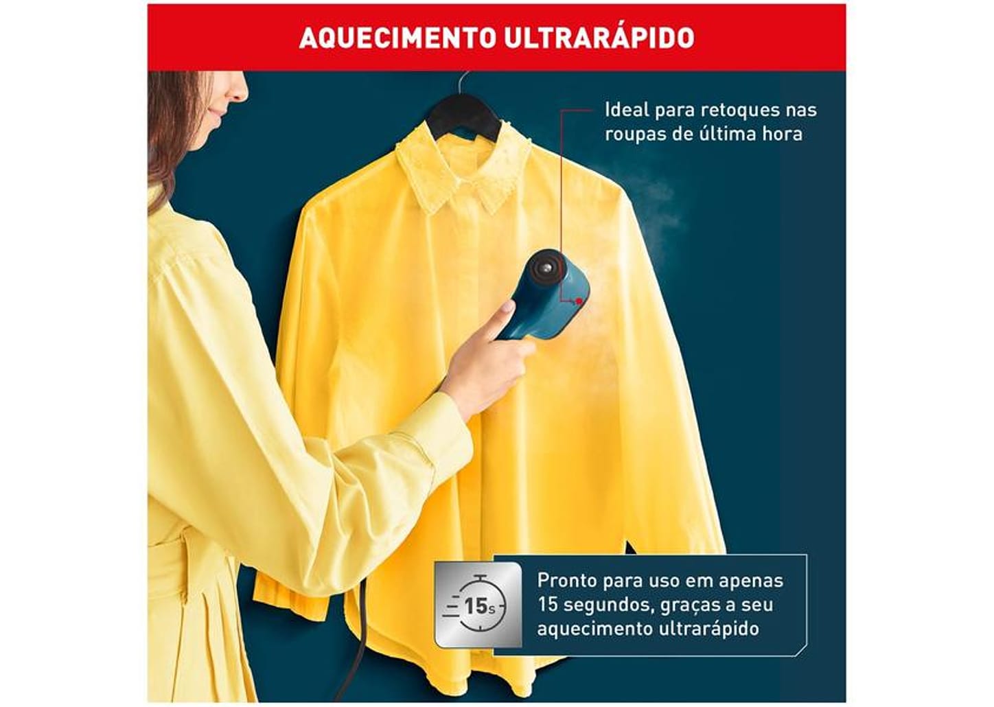 Vaporizador de Roupas Arno Pure Pop HS20 Portátil 70ml 1100W com Acessórios