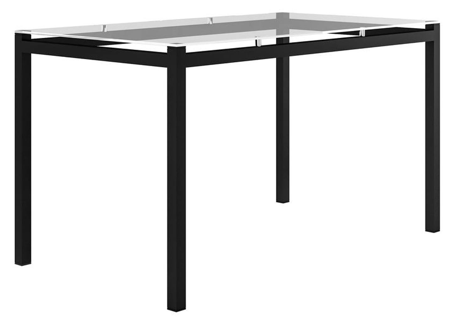 Mesa de Jantar 6 Cadeiras Retangular Preto Fosco Tampo de Vidro Artefamol Valência