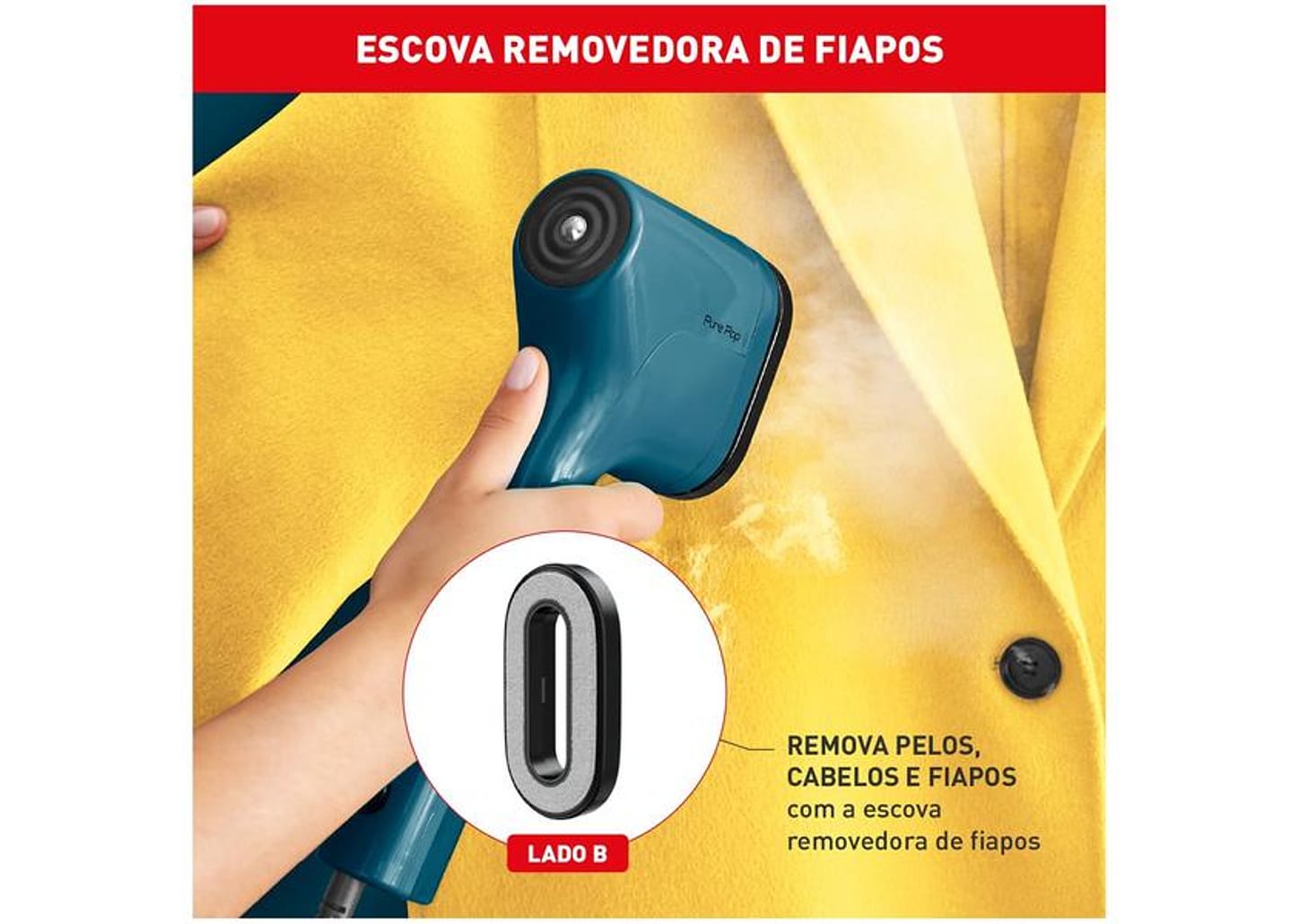Vaporizador de Roupas Arno Pure Pop HS20 Portátil 70ml 1100W com Acessórios