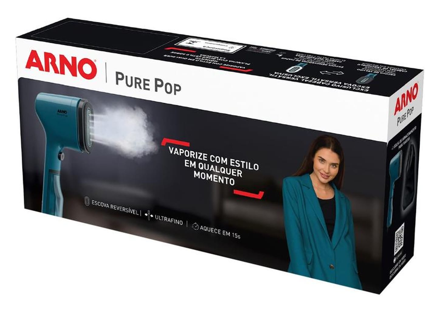 Vaporizador de Roupas Arno Pure Pop HS20 Portátil 70ml 1100W com Acessórios