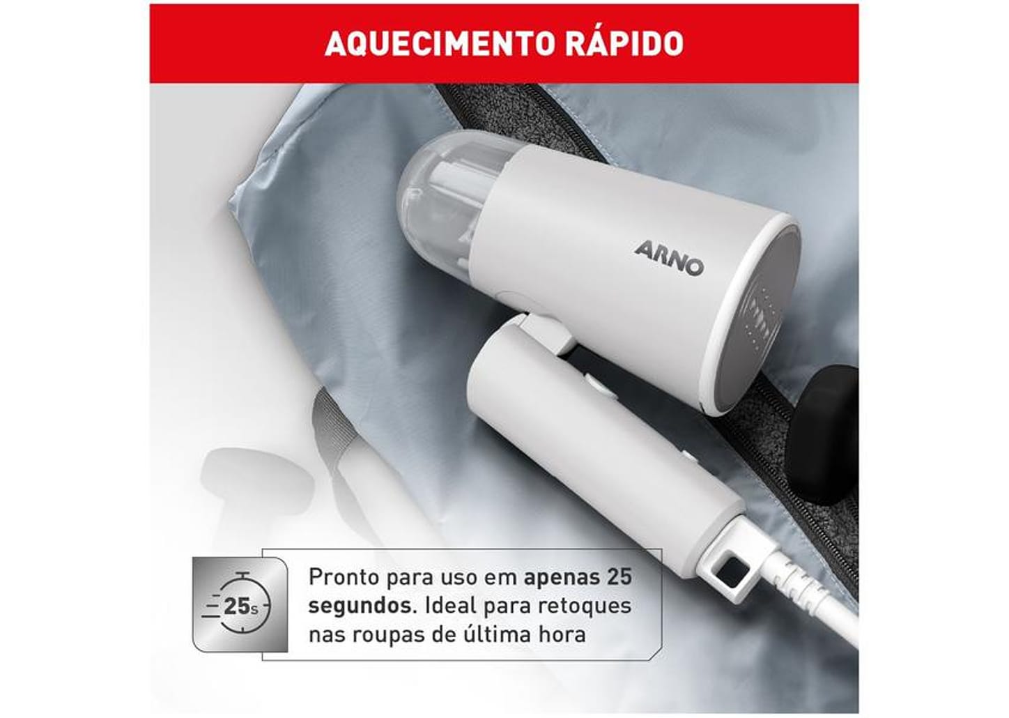 Vaporizador de Roupas Arno Steam Travel HS11 Portátil 70ml 1100W com Acessórios