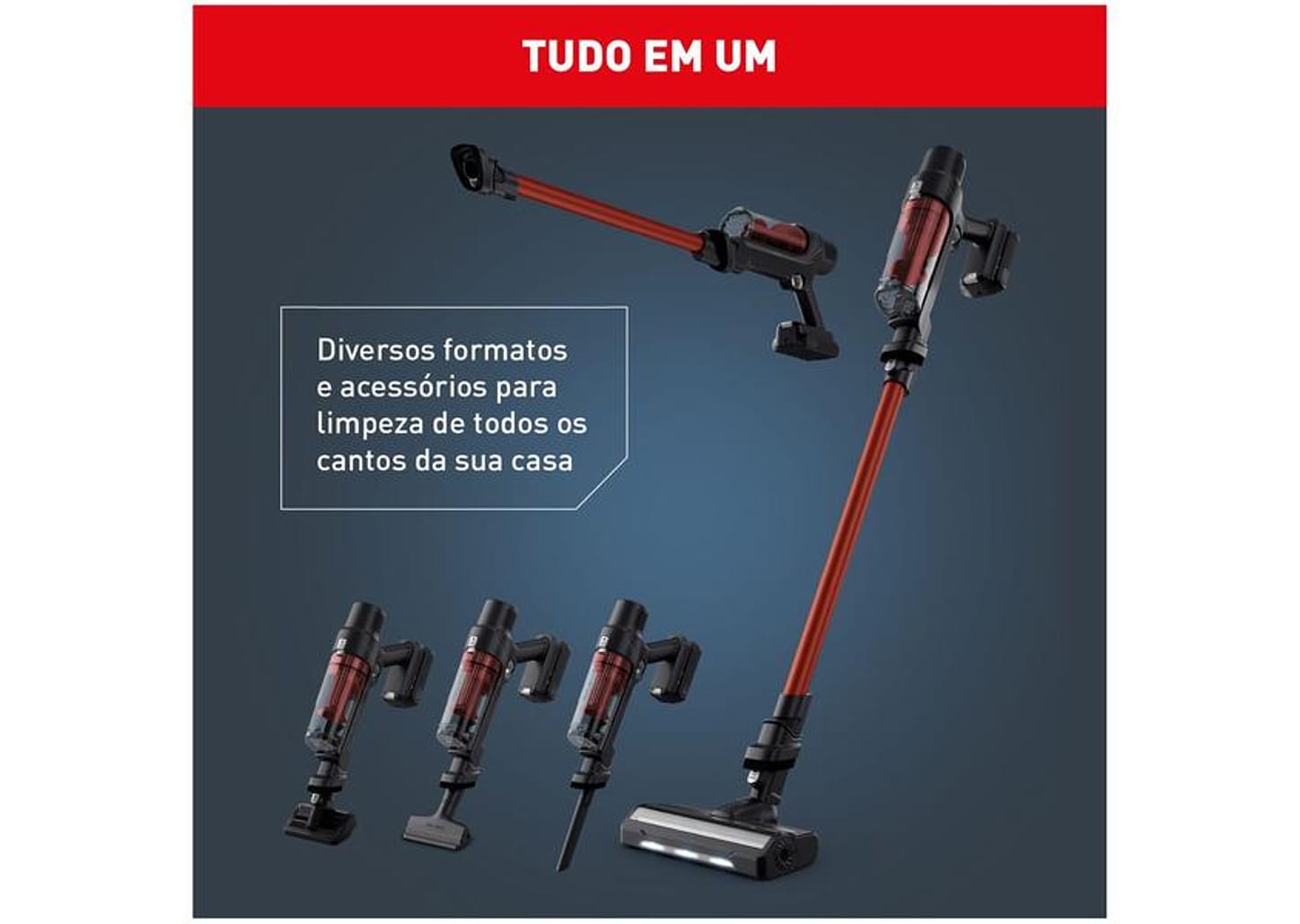 Aspirador de Pó Vertical e Portátil Arno sem Fio a Bateria 140W X-Pert RH6A
