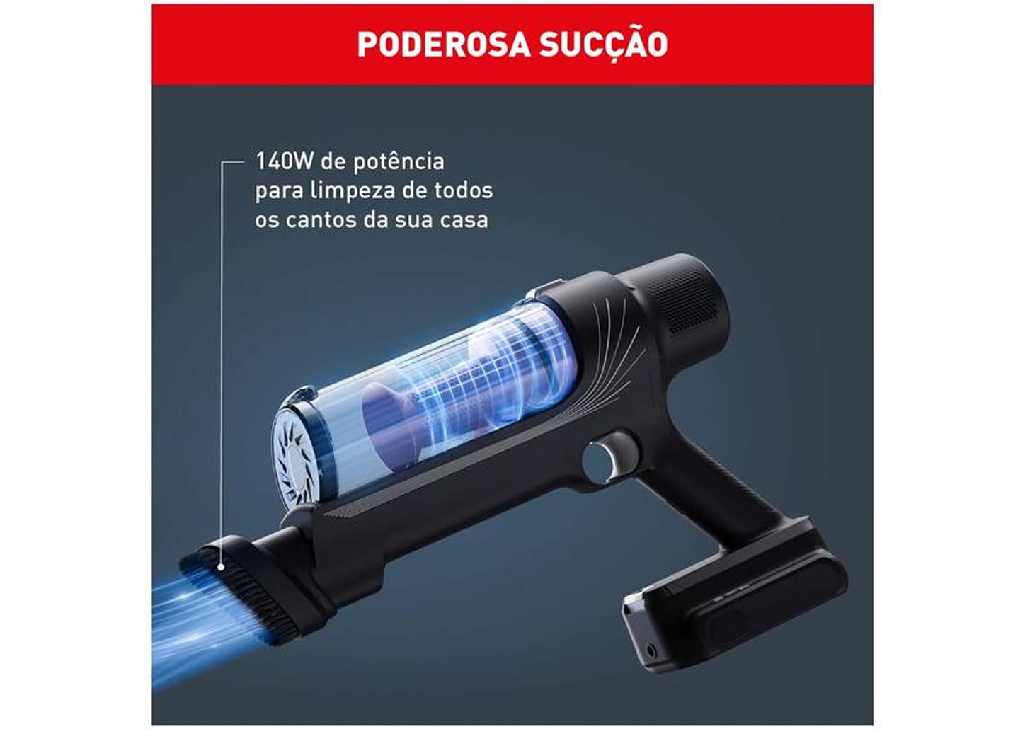 Aspirador de Pó Vertical e Portátil Arno sem Fio a Bateria 140W X-Pert RH6A