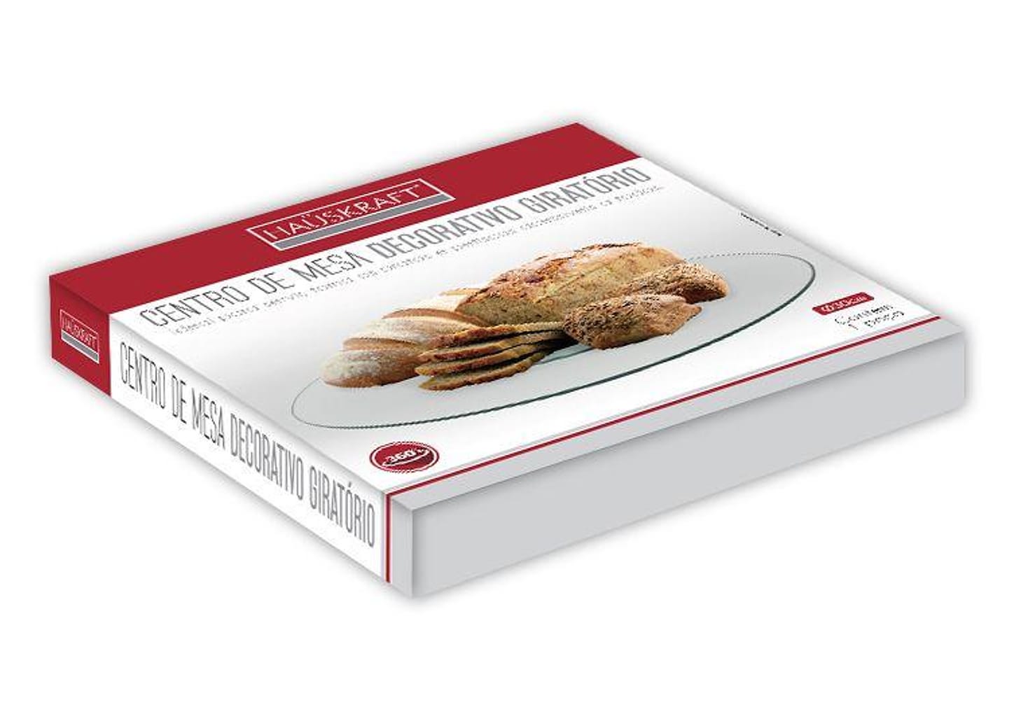 Centro de Mesa de Vidro Redondo Giratório Hauskraft GIR-017