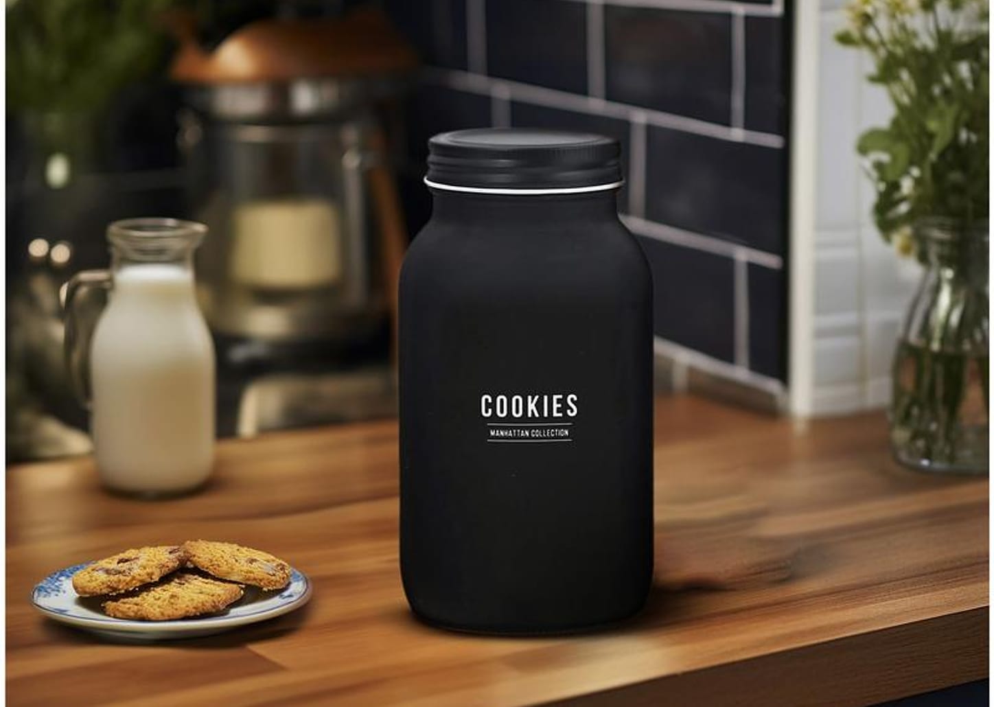 Pote de Vidro Hauskraf com Tampa Redondo 950ml Manhattan