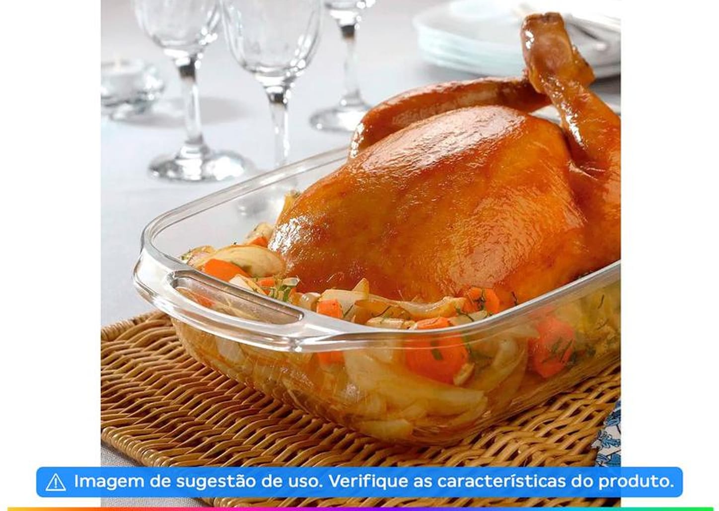 Assadeira de Vidro Retangular com Alças Marinex Seletta