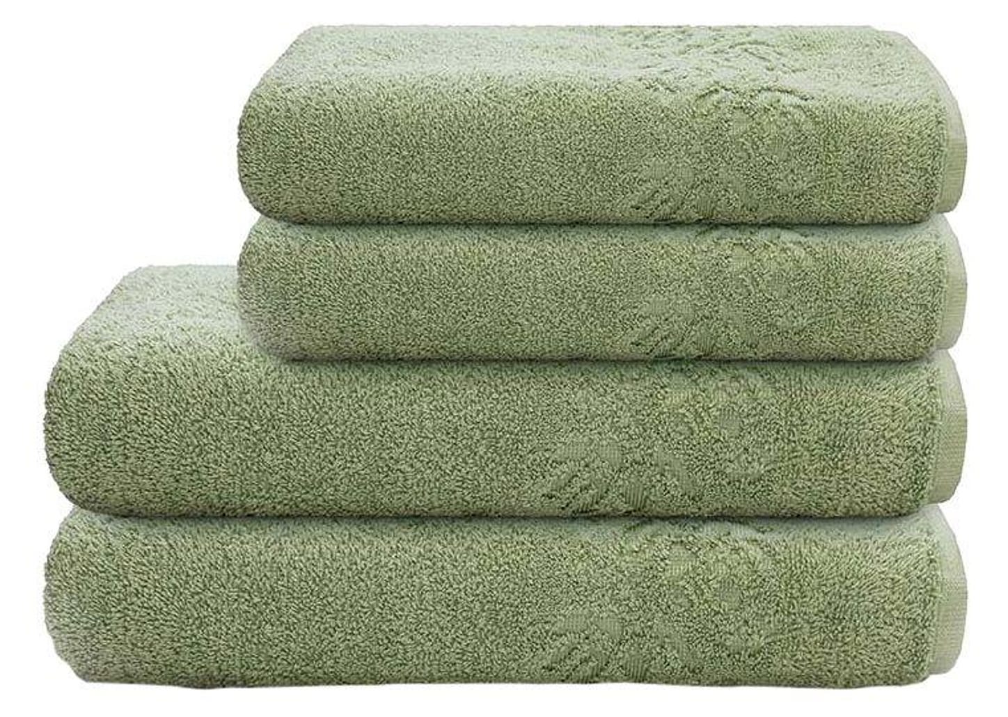 Jogo de Toalhas de Banho e Rosto Camesa Amira Verde 4 Peças