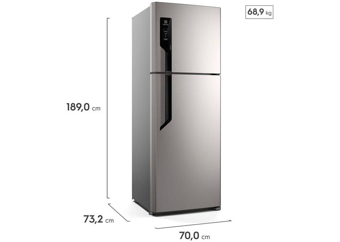 Geladeira/Refrigerador Electrolux Frost Free Duplex Inox Look 480L Efficient