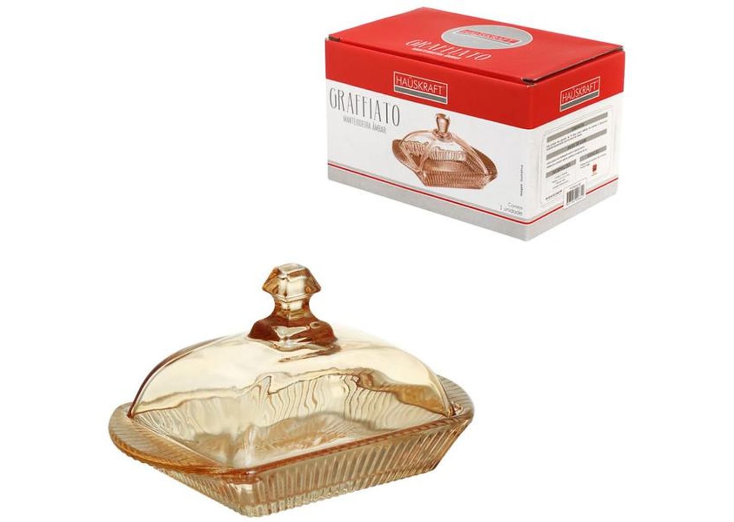 Manteigueira de Vidro Hauskraft Graffiato