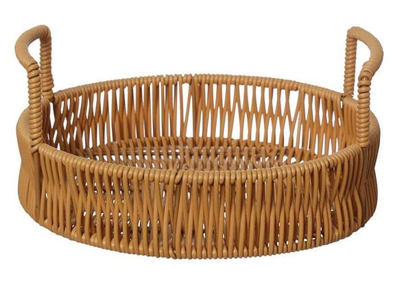 Bandeja de Plástico para Servir Redonda Hauskraft Rattan 20cm