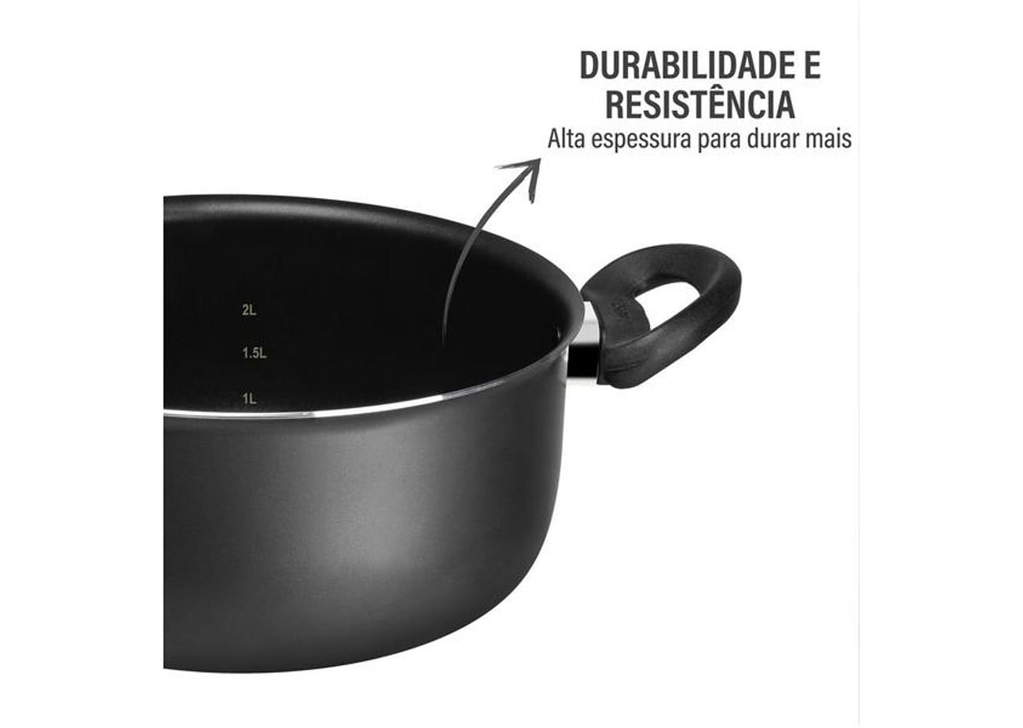 Jogo de Panelas Rochedo Antiaderente de Alumínio Grafite 5 Peças Robusta