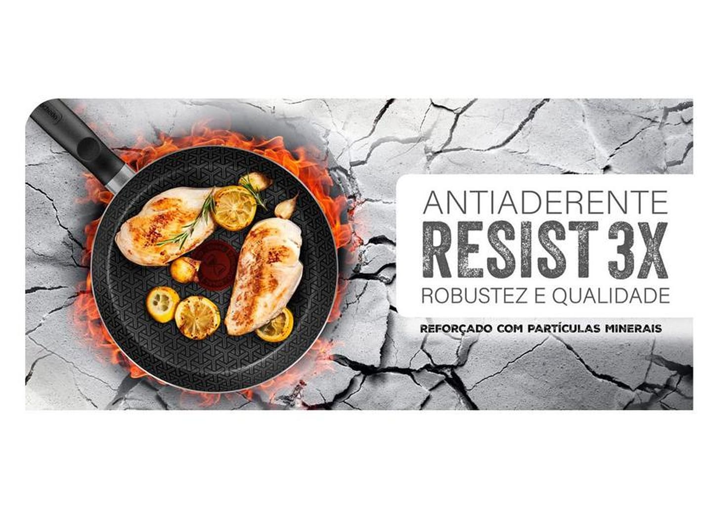 Jogo de Panelas Rochedo Antiaderente de Alumínio Grafite 5 Peças Robusta