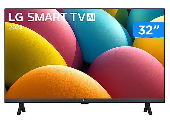 Smart TV 32" LG HD LCD 32LR600BPSA com Alexa 2 HDMI 1.4 USB