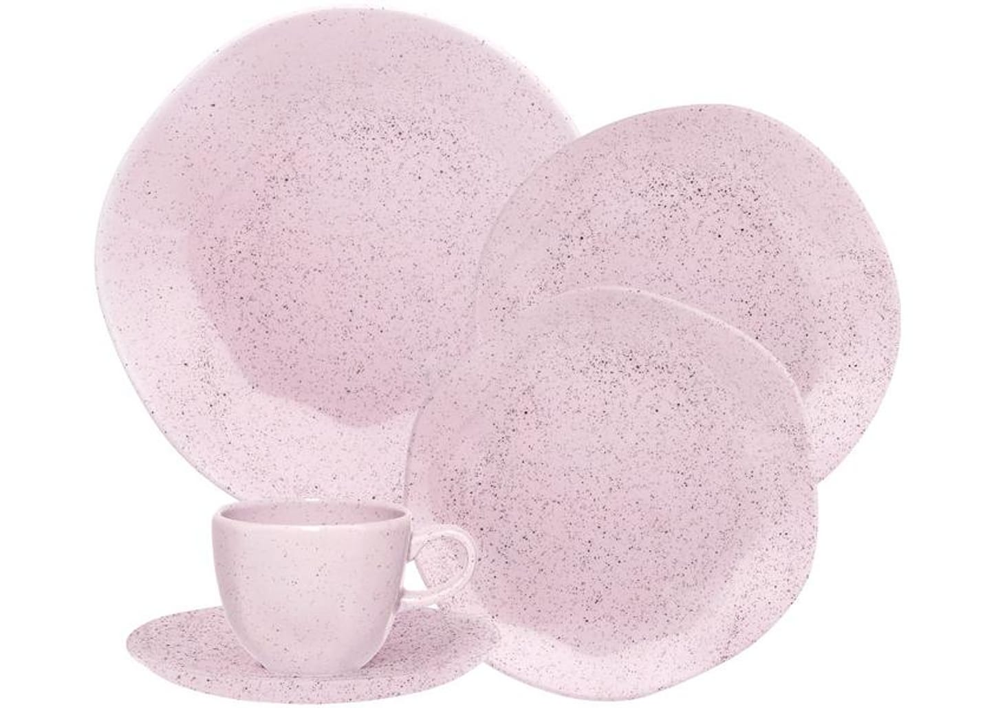 Aparelho de Jantar Chá 20 Peças Oxford Redondo Cerâmica Rosa Pink Sand