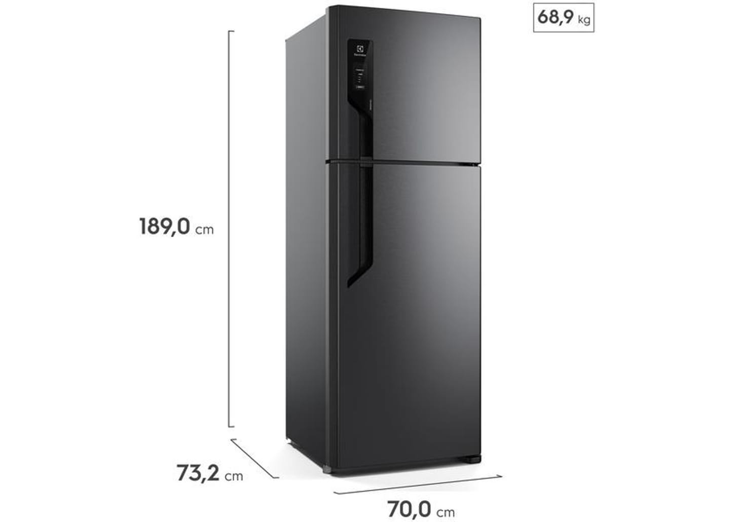 Geladeira/Refrigerador Electrolux Frost Free Duplex Black Inox Look 480L Efficient TF71B