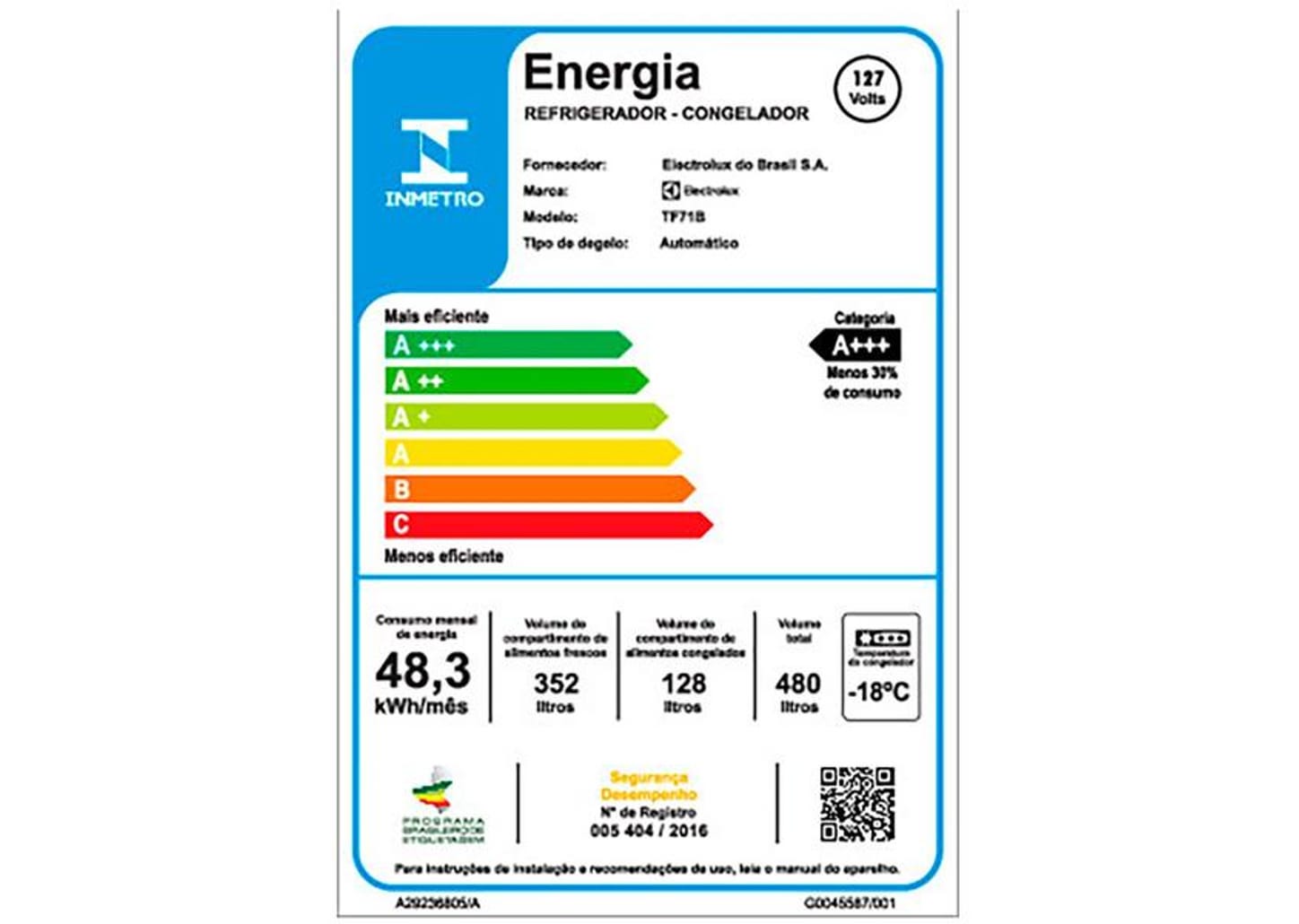 Geladeira/Refrigerador Electrolux Frost Free Duplex Black Inox Look 480L Efficient TF71B
