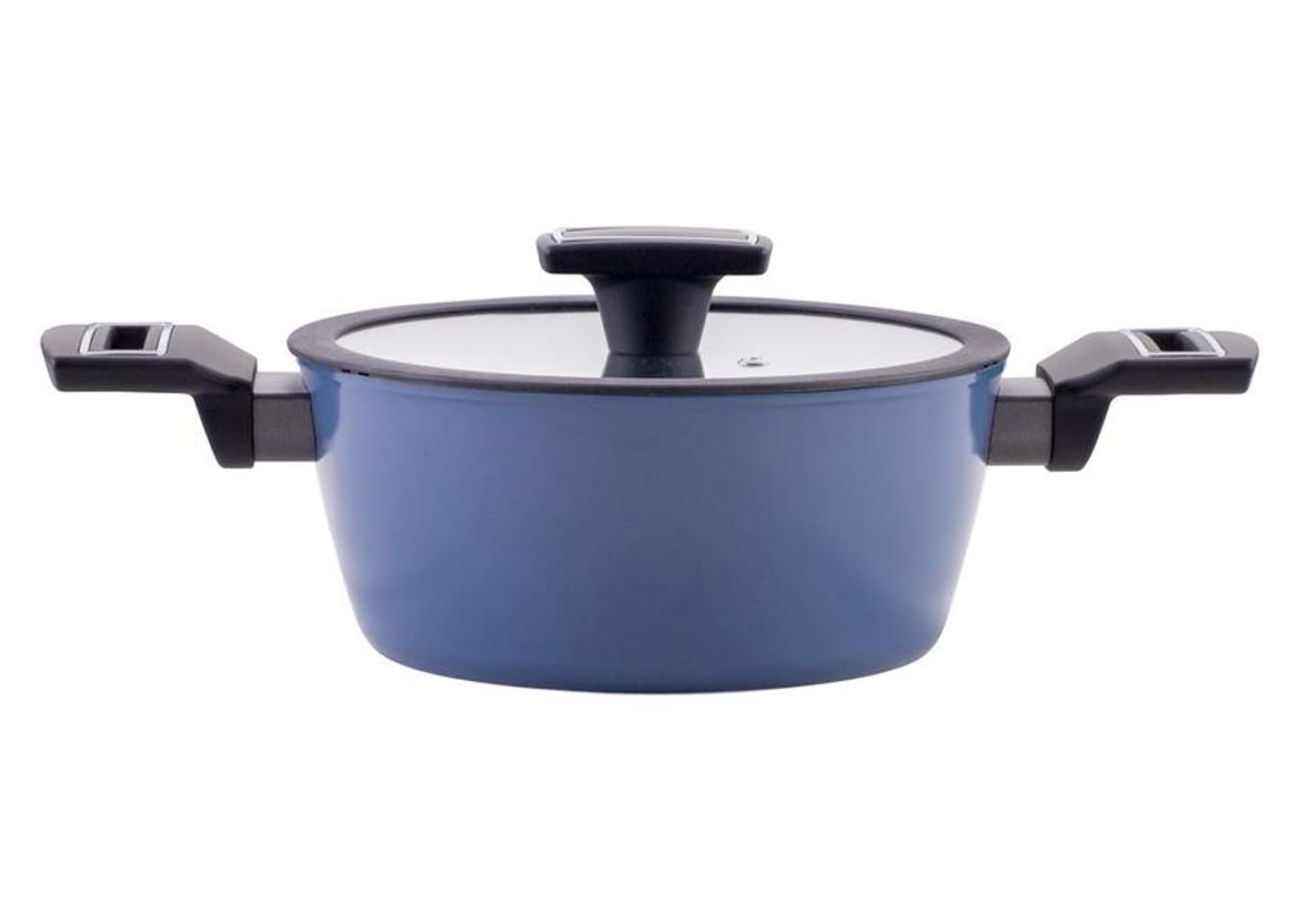 Jogo de Panelas Brinox Ceramic Life de Alumínio Azul 8 Peças Carbon