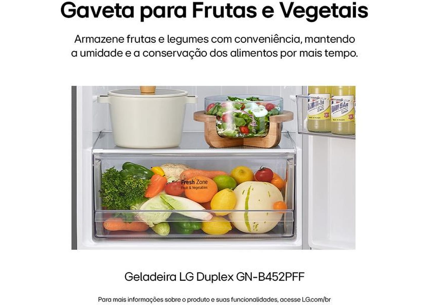 Geladeira/Refrigerador LG Frost Free Inox Duplex 461L GN-B452PFF