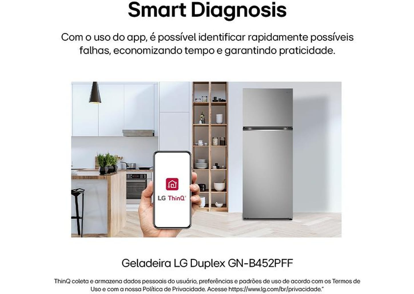 Geladeira/Refrigerador LG Frost Free Inox Duplex 461L GN-B452PFF