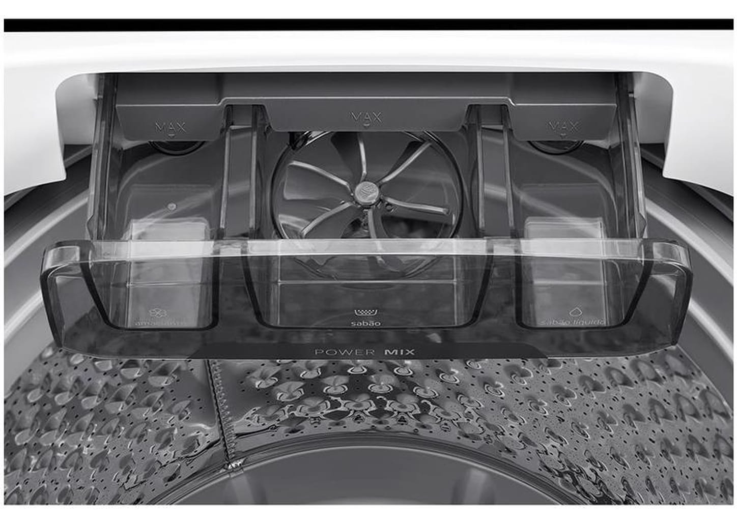 Lavadora de Roupas Midea 13kg Cesto Inox 13 Programas de Lavagem Branca Wave Agitator