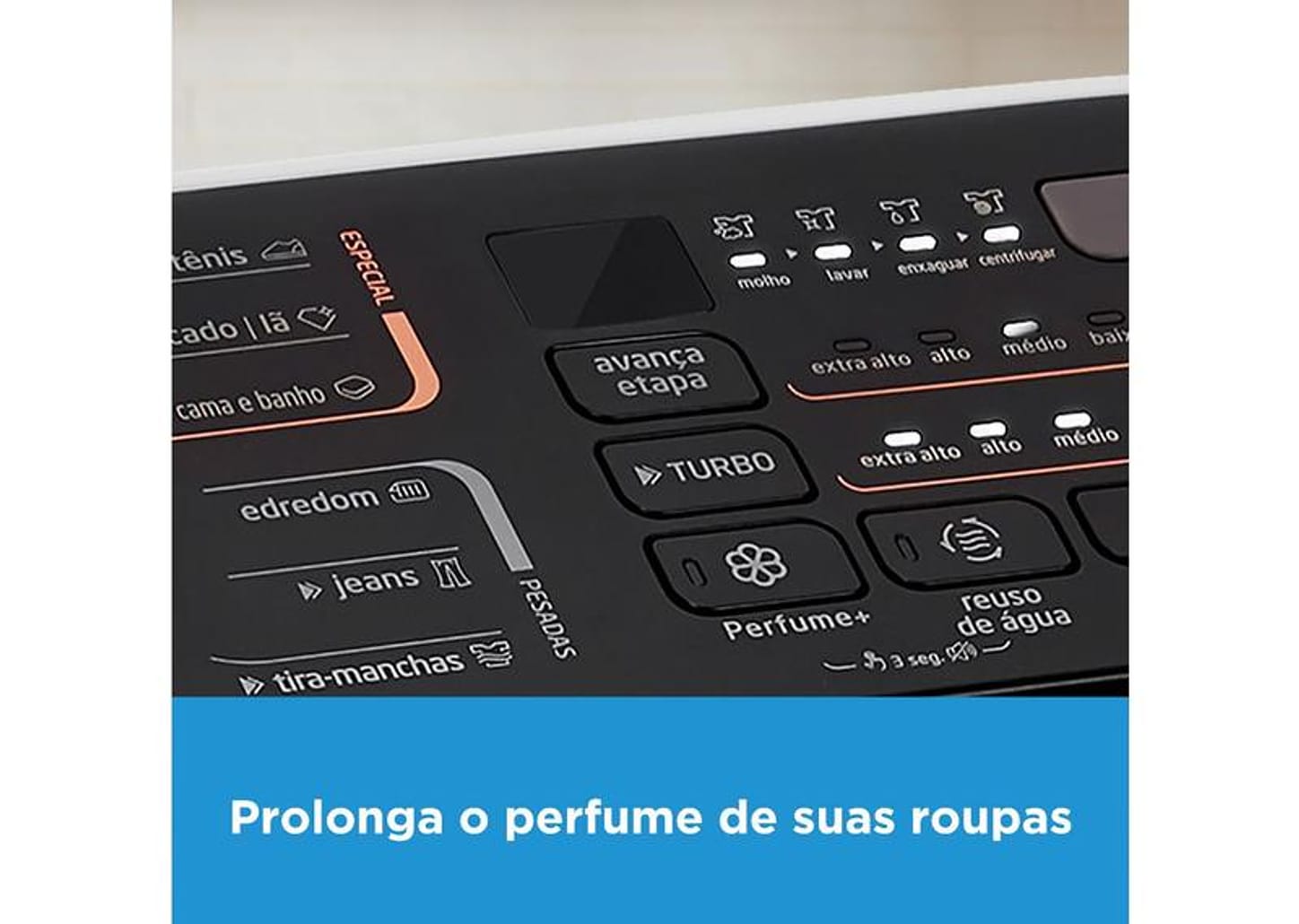 Lavadora de Roupas Midea 15kg Cesto Inox 13 Programas de Lavagem Branca Wave Agitator