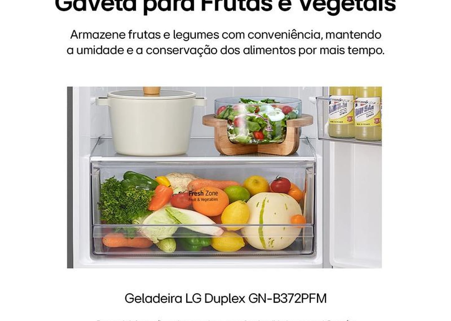 Geladeira/Refrigerador LG Frost Free Inox Duplex 375L GN-B372PFM