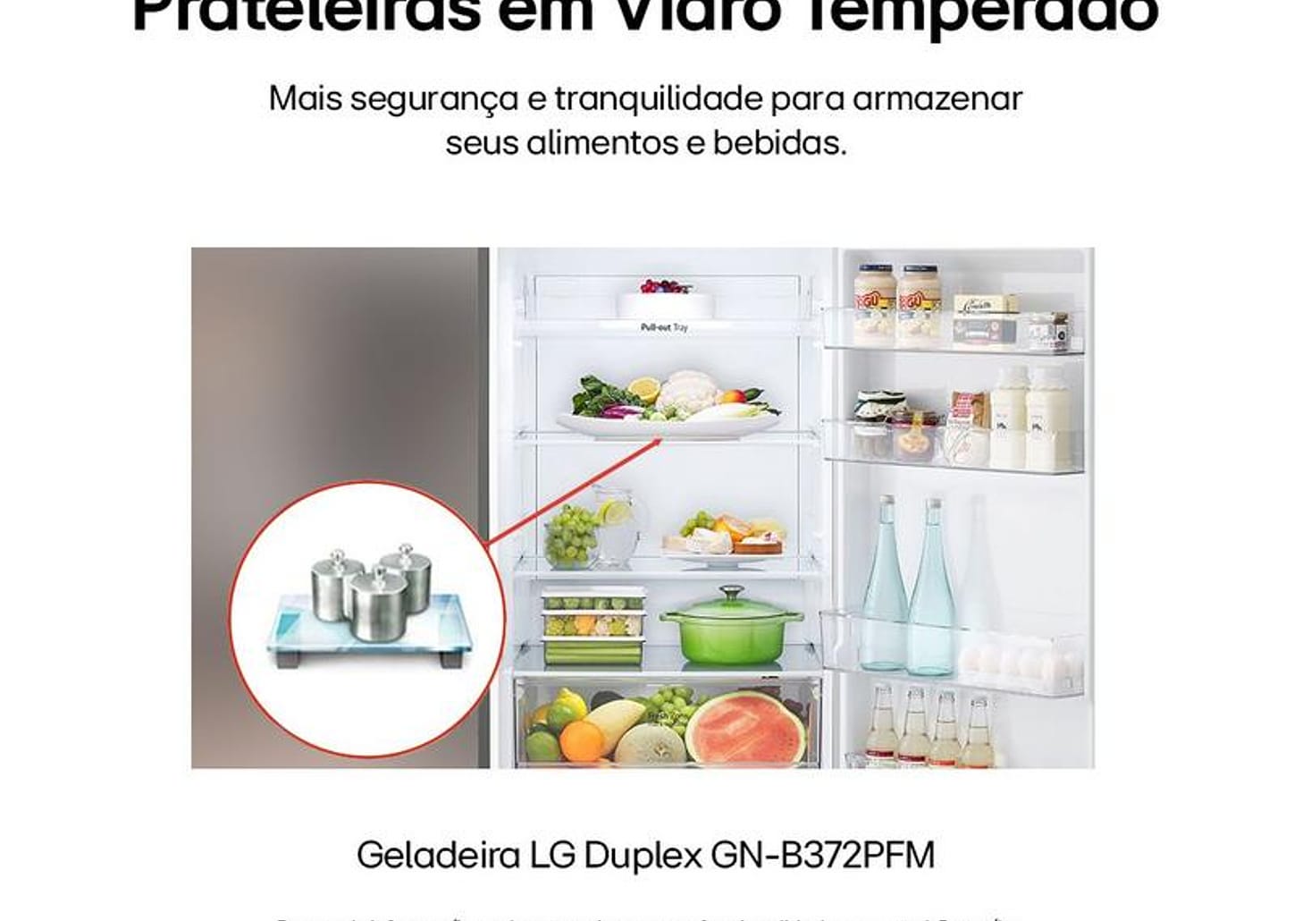 Geladeira/Refrigerador LG Frost Free Inox Duplex 375L GN-B372PFM