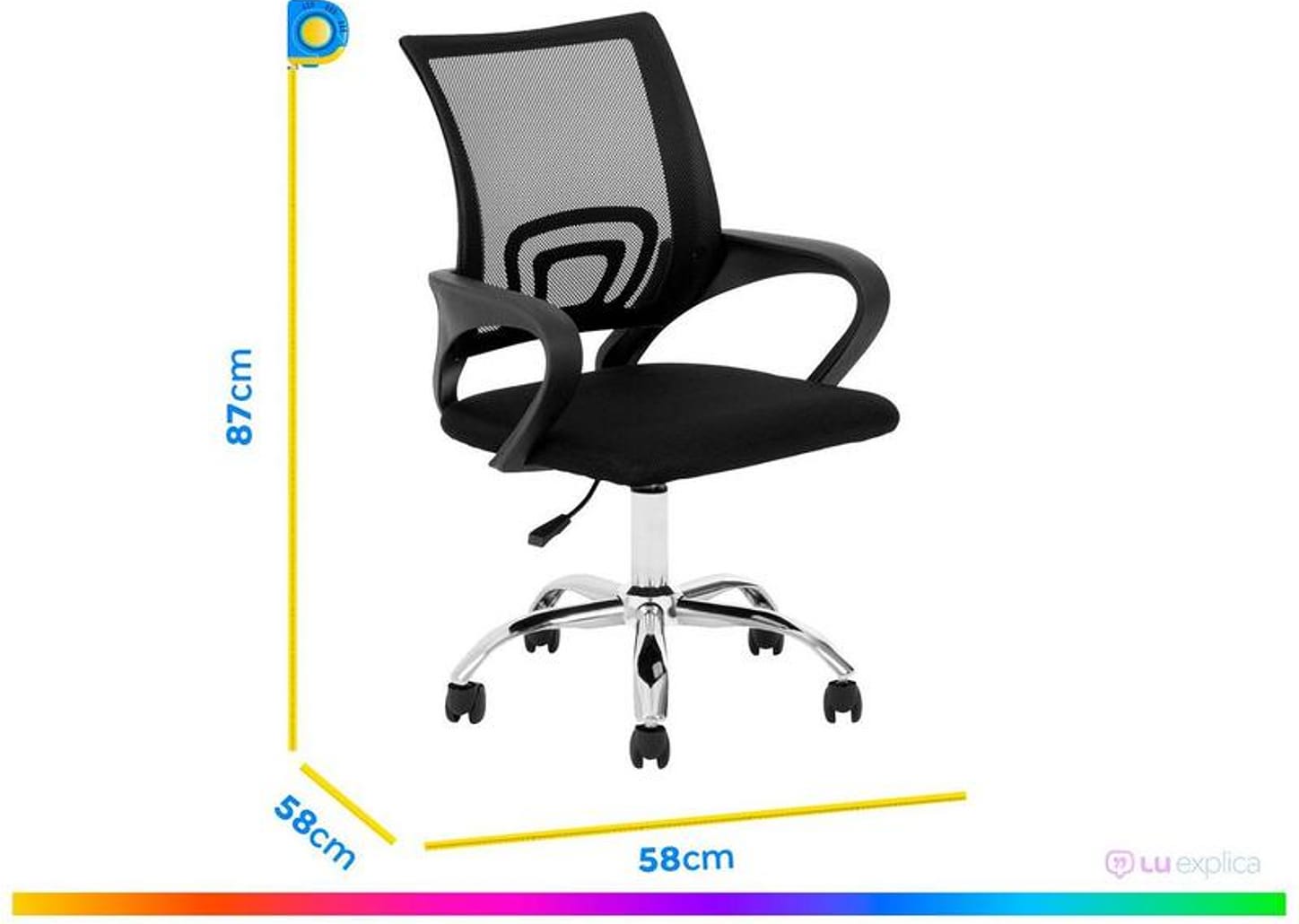 Cadeira de Escritório Diretor Giratória Preta DIR-002B Otello