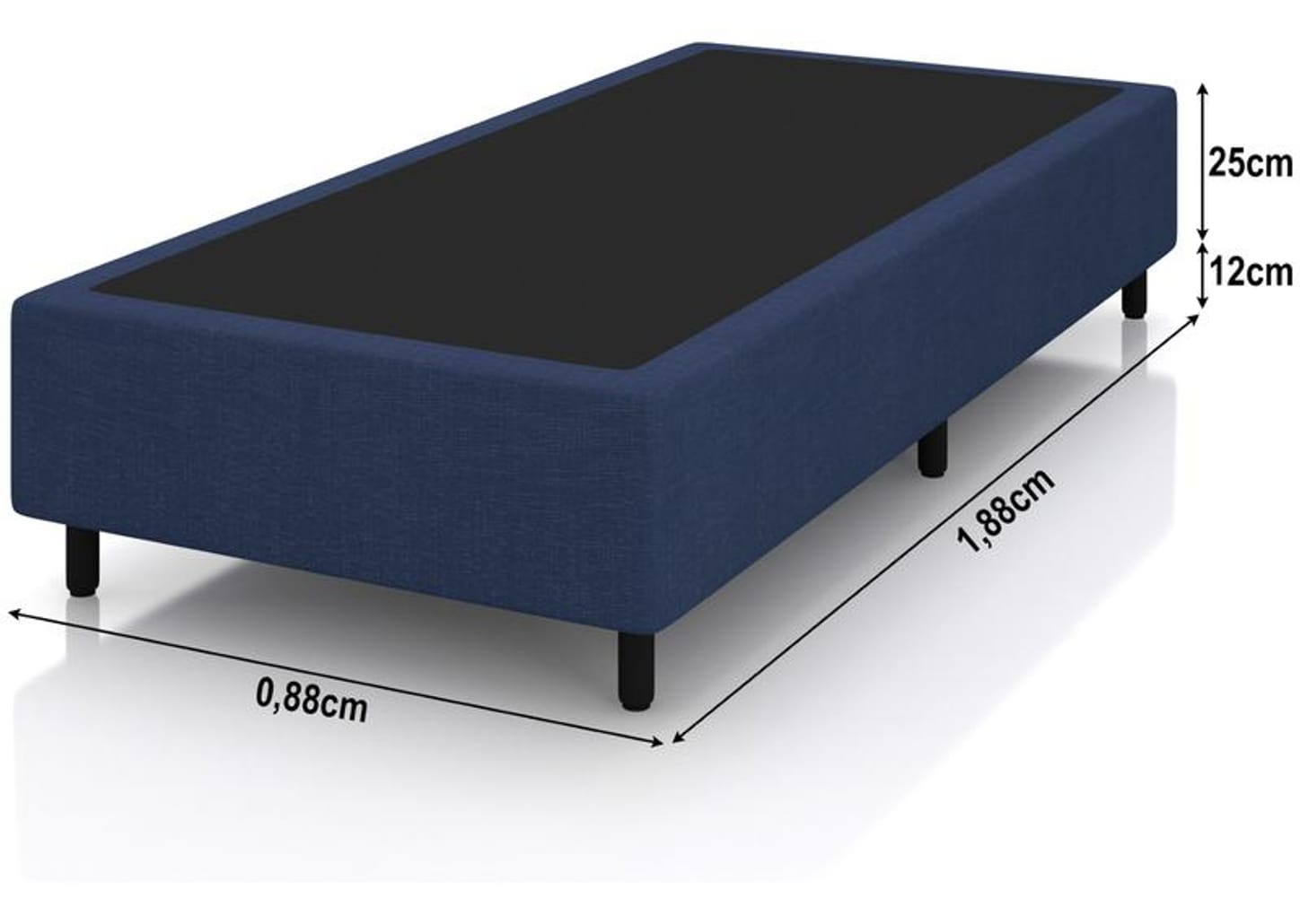 Base Cama Box Solteiro Plumatex 37x88x188cm Prime Maxx