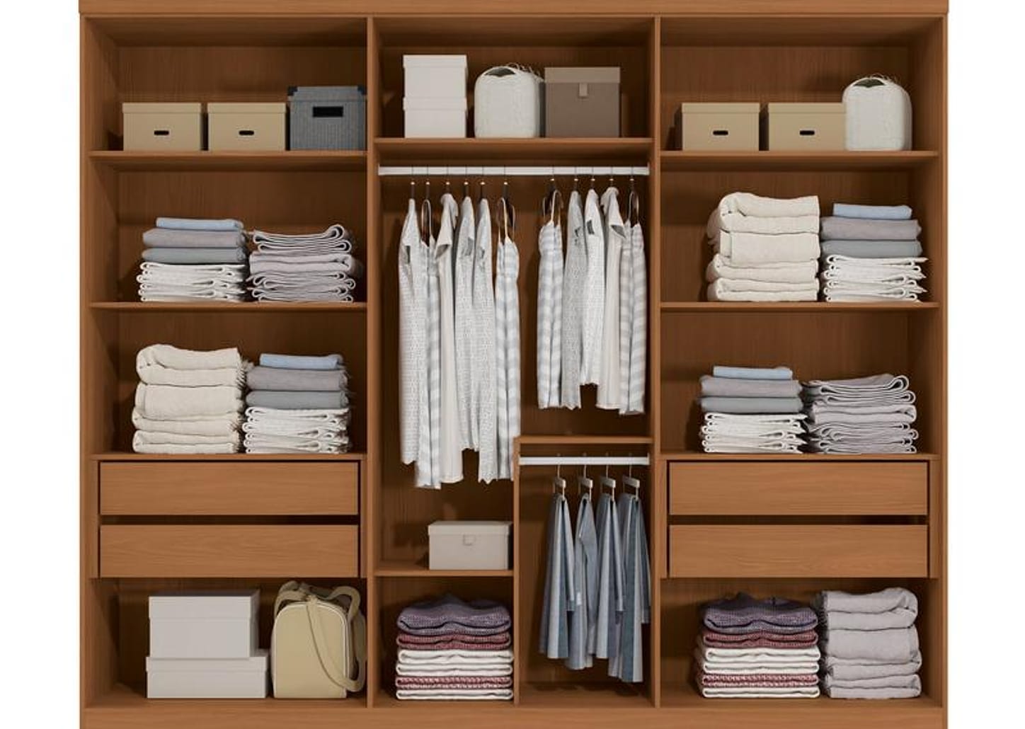 Guarda-roupa Casal 4 Gavetas 6 Portas Kappesberg Roma